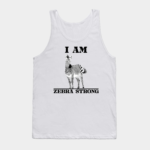 Ehlers Danlos Rare Disease Awareness I Am Zebra Strong Tank Top by Jesabee Designs